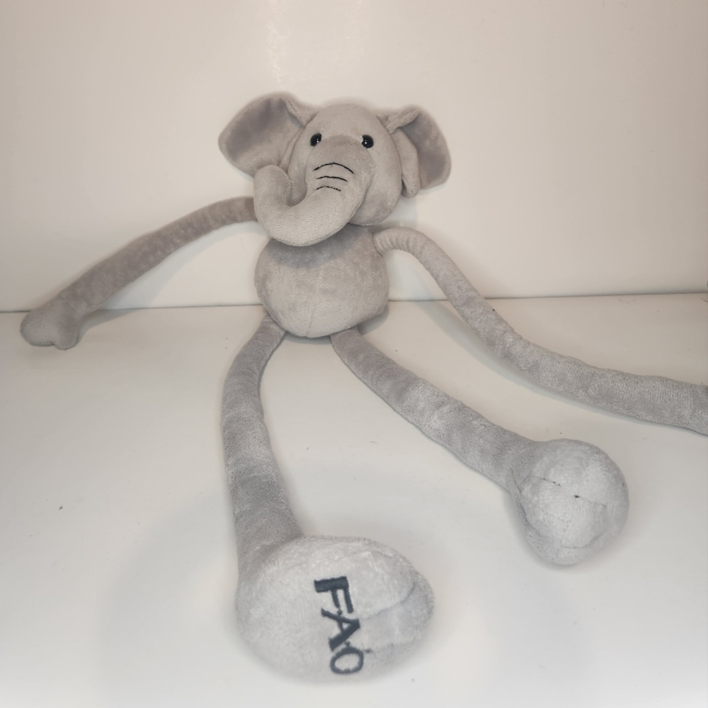 Like new F.A.O Schwarz Elephant Plush with Adjustable Limbs Stuffed Anim…